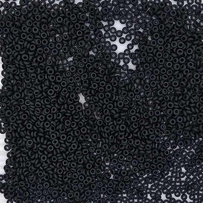 0049F - 5g Size 11/0 Toho Demi seed beads in Matt Black