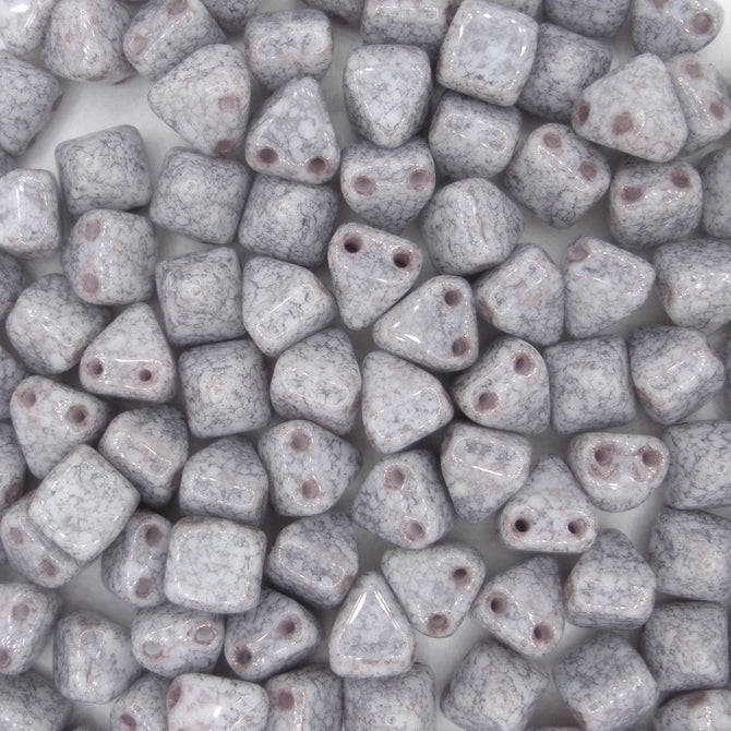 10 x 6mm pyramids in Alabaster/Teracota Copper