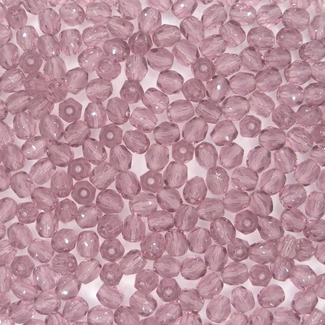 50 x 4mm faceted beads in Amethyst