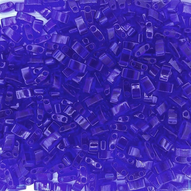 HTL0151 - 5g Half Tila beads in Transparent Cobalt
