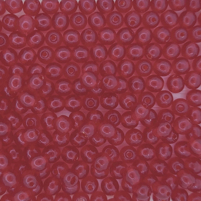 50 x 4mm round beads in Siam Ruby