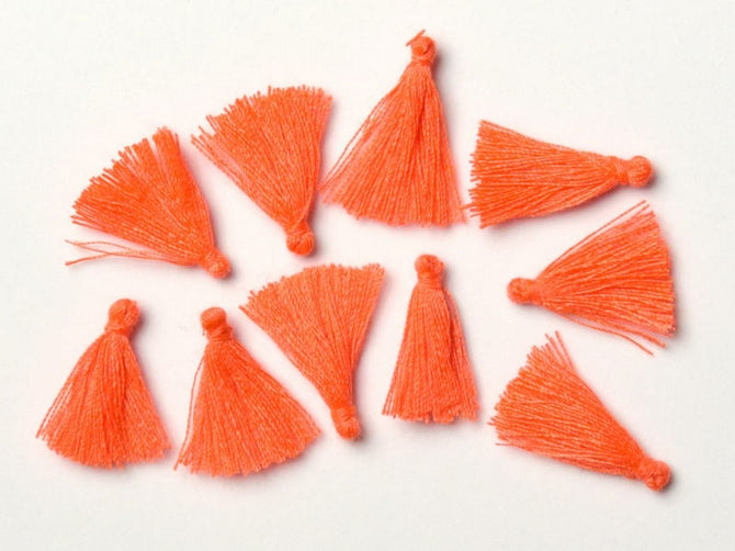Pair of 1.7cm Cotton tassels in Orange