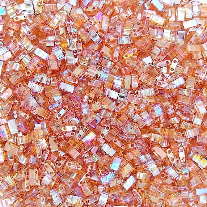 HTL4576 - 5g Half Tila beads in Orange Rainbow