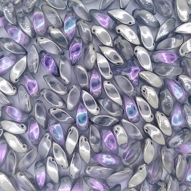 12 x twist beads in Crystal Vitrail Light (6x12mm)