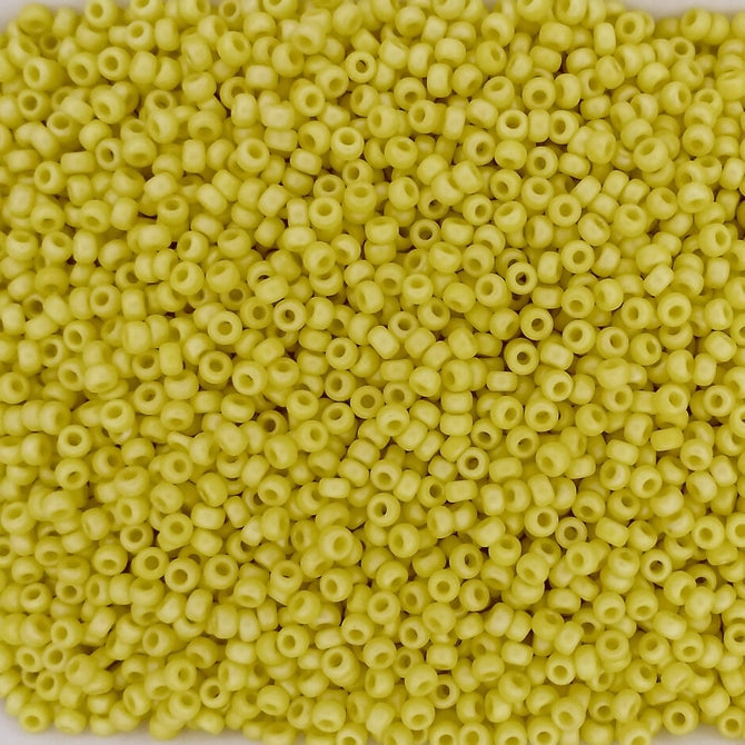 0404FR - 10g Size 11/0 Miyuki seed beads in Matt Opaque Yellow AB