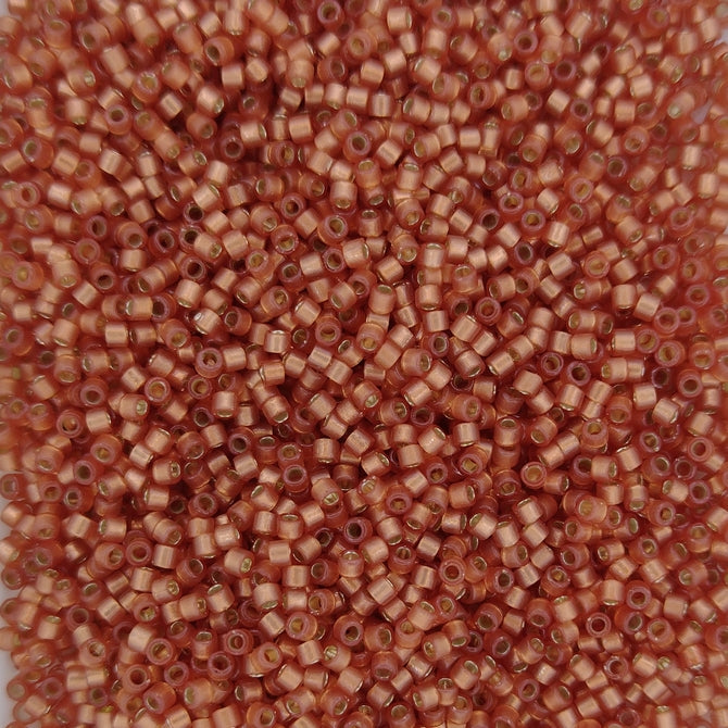 DB2178 - 1g Size 11/0 delicas in Duracoat SF Silver lined Papaya