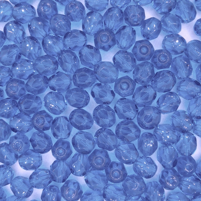 50 x 7mm faceted beads in Dark Aqua Blue