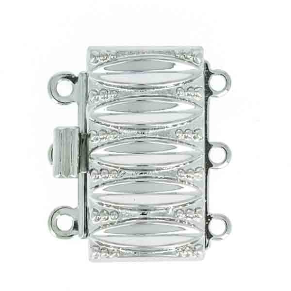 Claspgarten Platinium clasp with 3 rows 12731 - 19x10mm