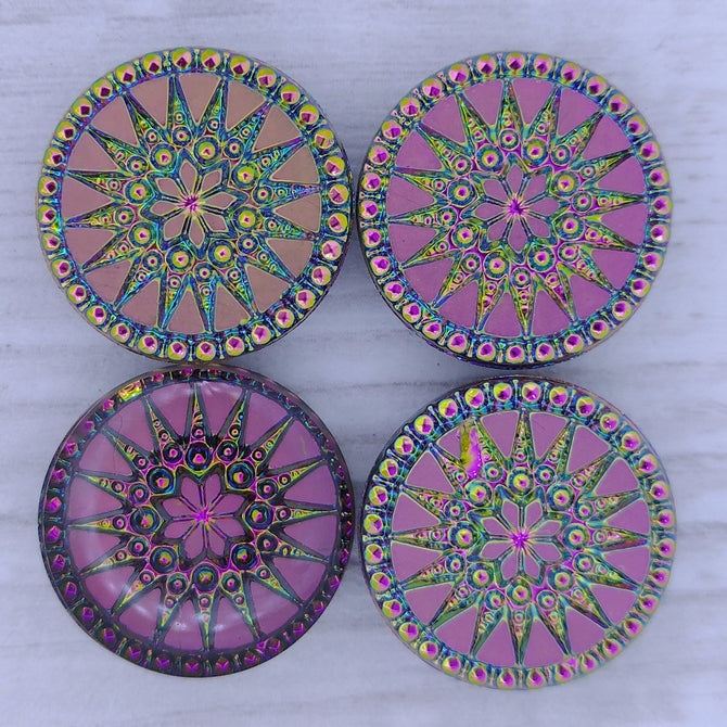 2850 - 18mm Compass Stone in Rosaline/Matt Iris