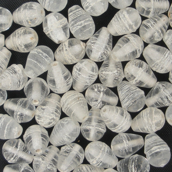 10 x drops in Matt Crystal/White (1960s) 5x7mm