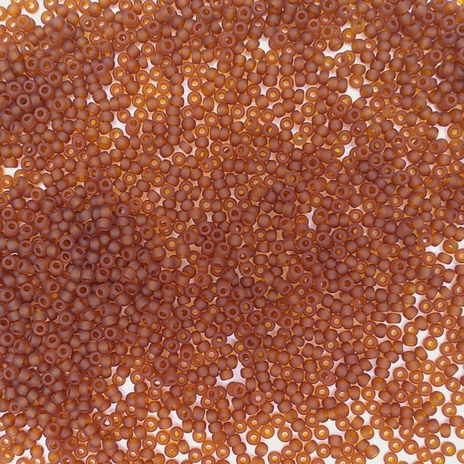 0134F - 10g Size 11/0 Miyuki seed beads in Matt Dark Topaz