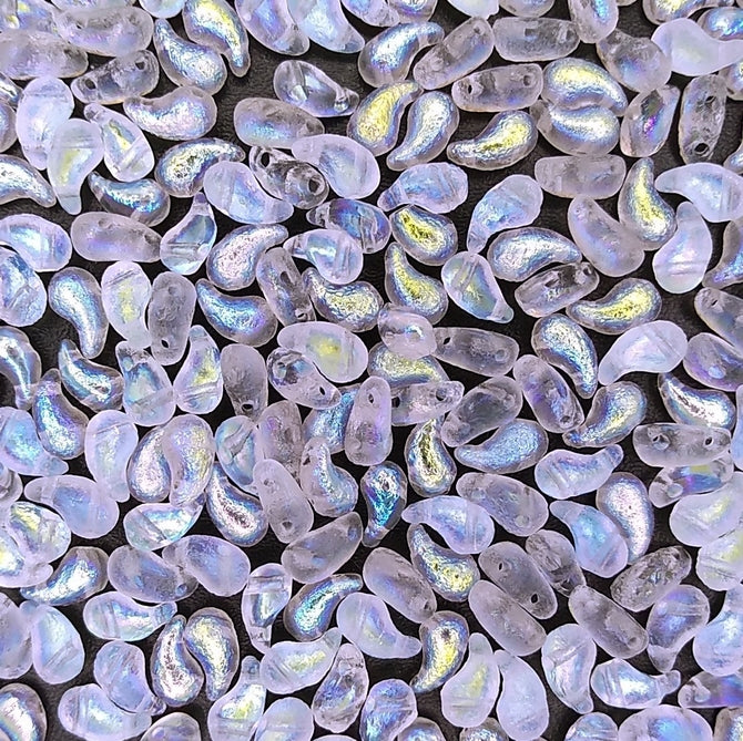 20 x Left Zoliduo beads in Etched Crystal AB