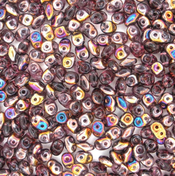 10g Superduo beads in Amethyst Sliperit