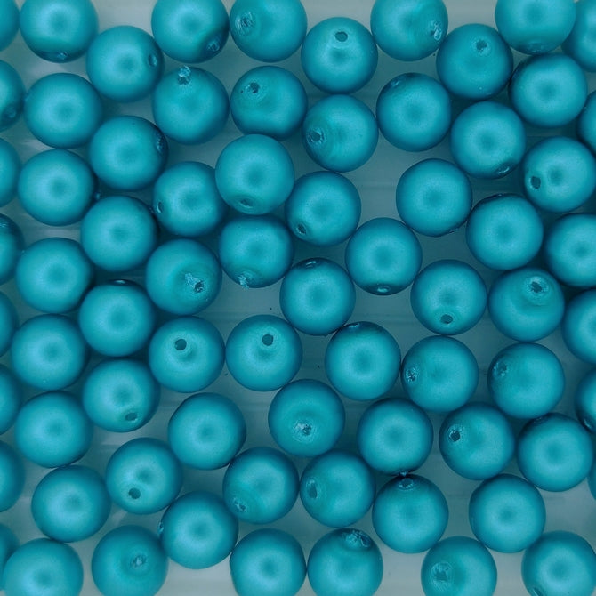 25 x 6mm pearls in Matt Turquoise
