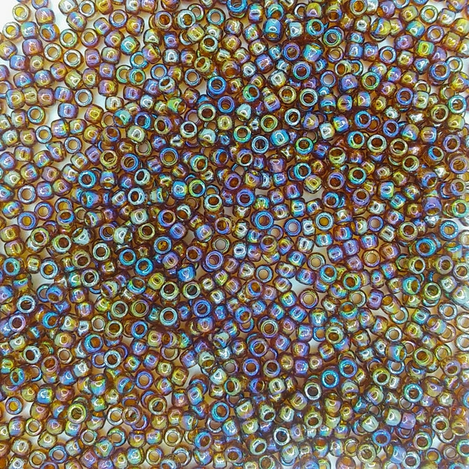 0177 - 10g Size 8/0 Toho seed beads in Transparent Rainbow Smoky Topaz