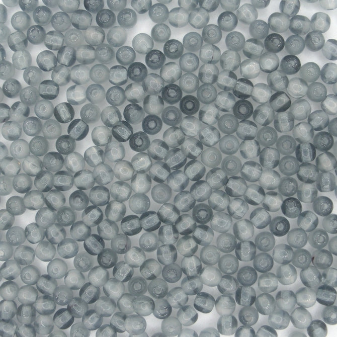 50 x 3mm round beads in Grey Cloud
