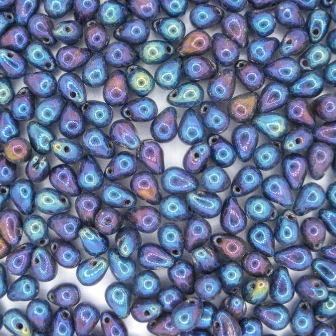 50 x drops in Blue Iris (6x4mm)