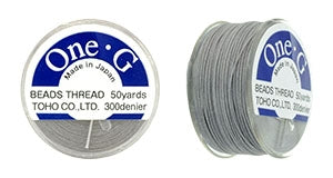 PT-50-14 - 50 yards of Toho One-G beading thread in Light Grey
