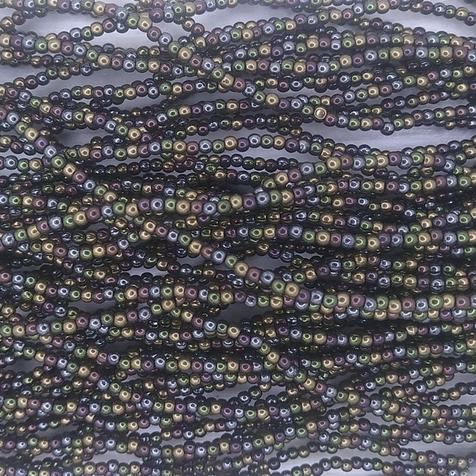 90 x 2mm round beads in Dark Mix