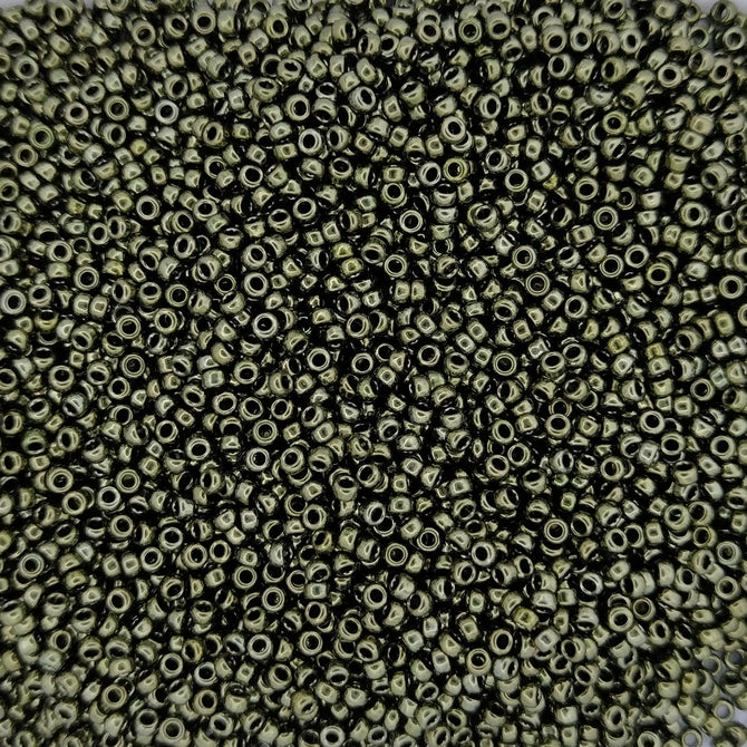 0459 - 5g Size 15/0 Miyuki seed beads in Metallic Olive