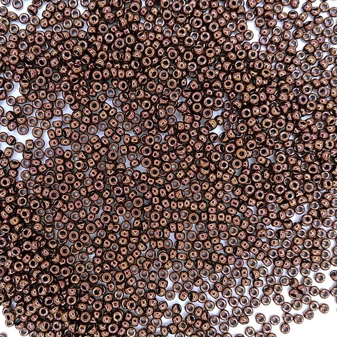0457B - 10g Size 11/0 Miyuki seed beads in Metallic Opaque Bronze