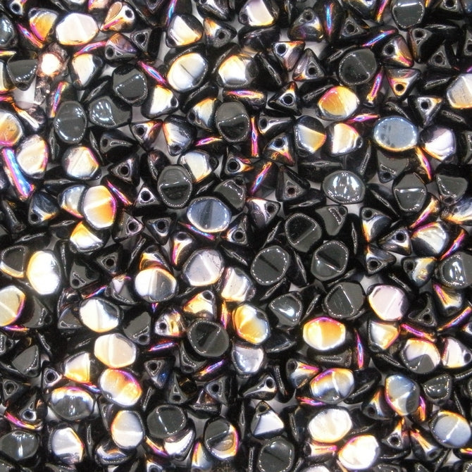 50 x pinch beads in Black Sliperit (3x5mm)