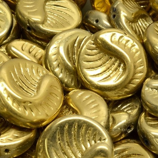 2 x 19mm Fossil Coins in Amber