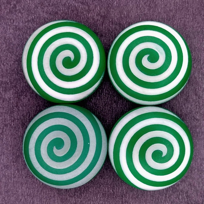 24mm Cabochon in Neon Emerald with Swirl