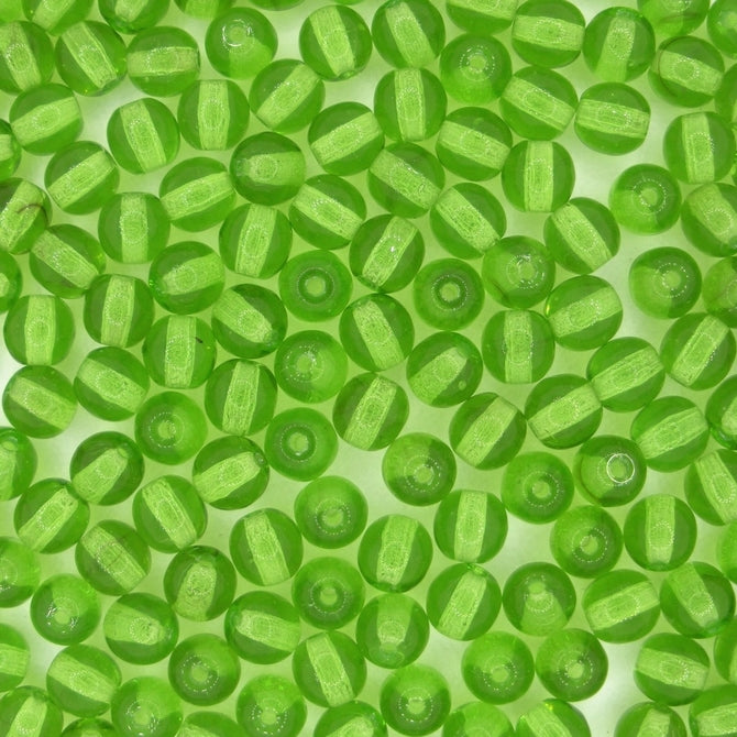 50 x 5mm round beads in Light Emerald Green