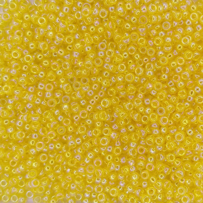 0252 - 10g Size 11/0 Miyuki seed beads in Transparent Yellow AB