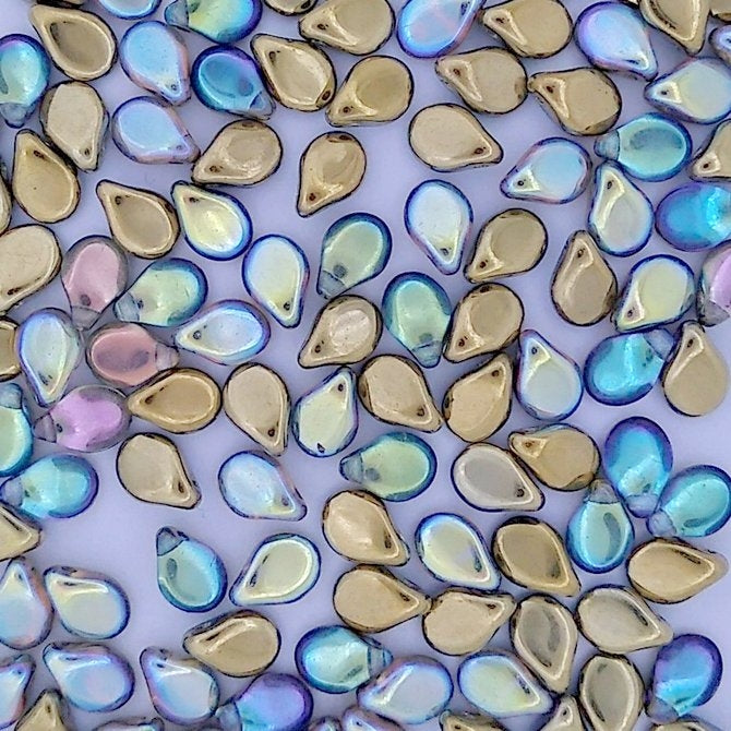 30 x Pip beads in Golden Rainbow