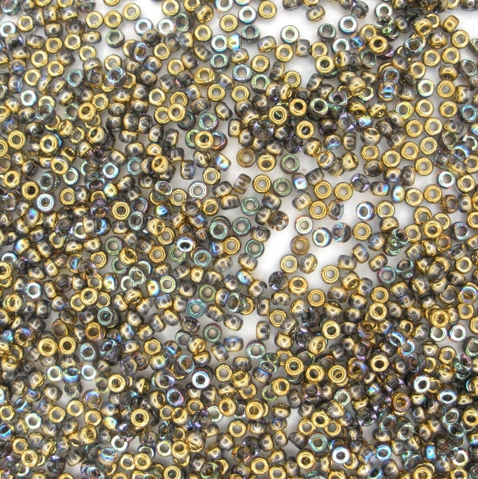 55023 - 10g Size 11/0 Miyuki seed beads in Golden Rainbow