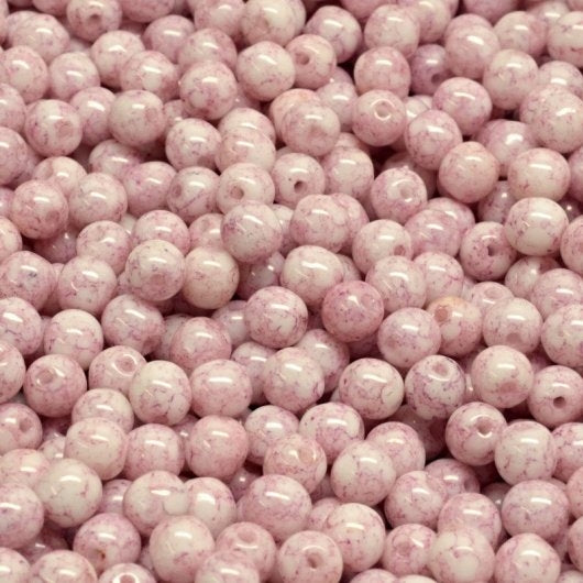 50 x 4mm round beads in Alabaster with 15494