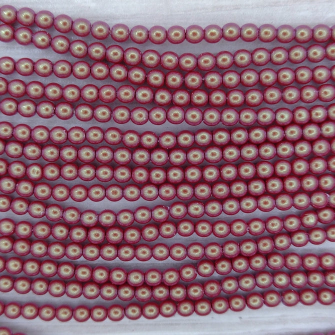 150 x 3mm pearl shell in Cranberry