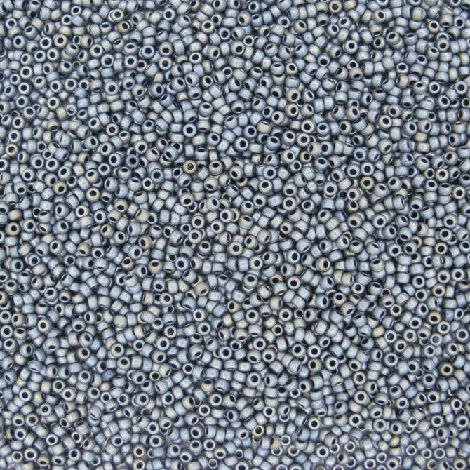 2002 - 10g Size 11/0 Miyuki seed beads in Matt Metallic Silver Grey