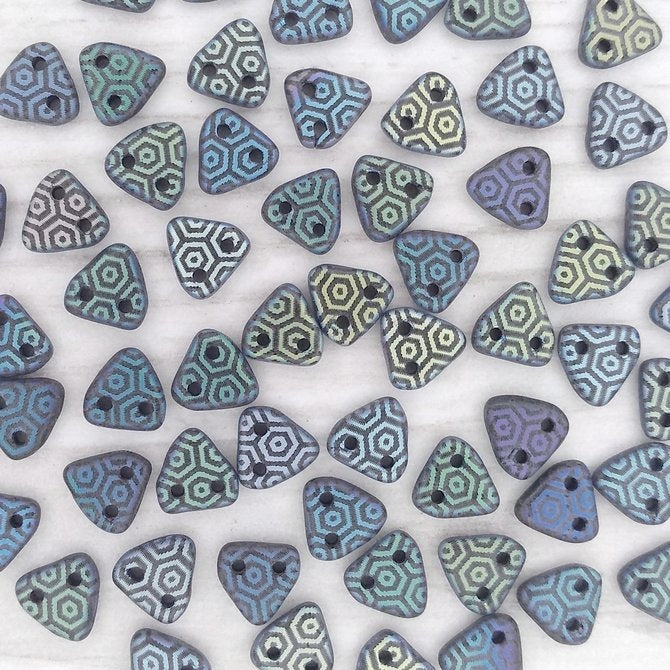 30 x CzechMate triangles in Matt Black with laser etched Small Hexagon