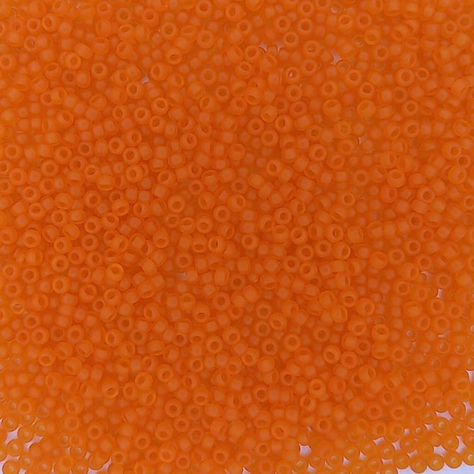 0138F - 10g Size 11/0 Miyuki seed beads in Matt Orange