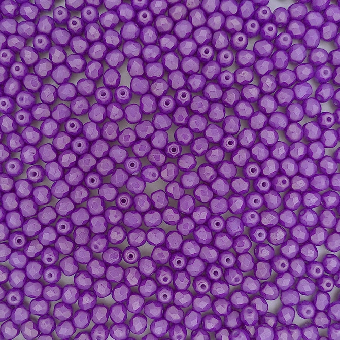 50 x 4mm faceted beads in Gold Shine Purple