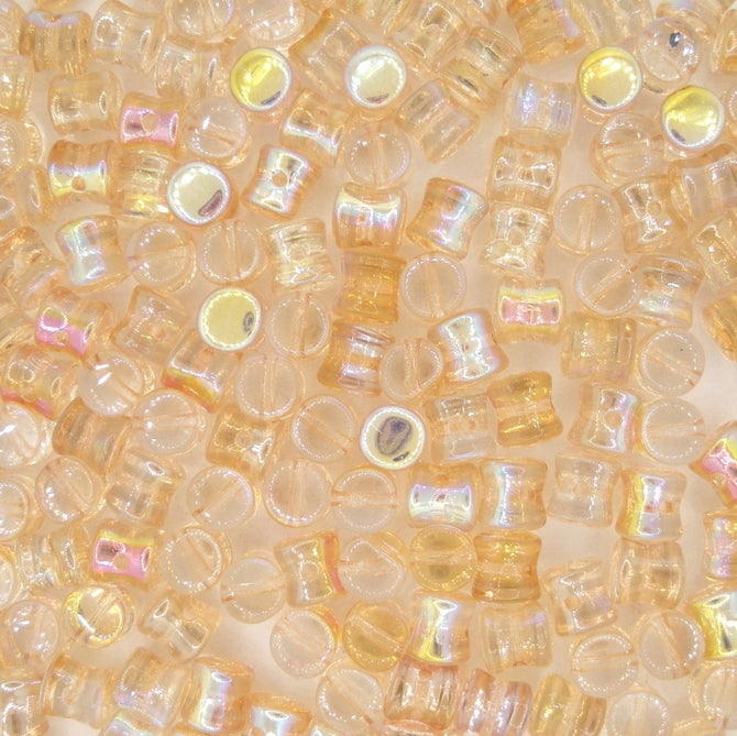 50 x diabolo beads in Yellow Rainbow