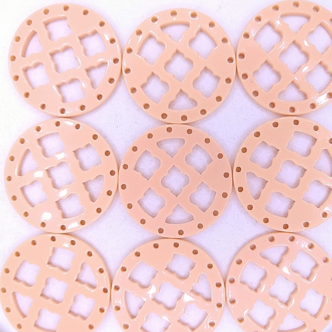 27mm Round Laser Cut Cabochon in Rose