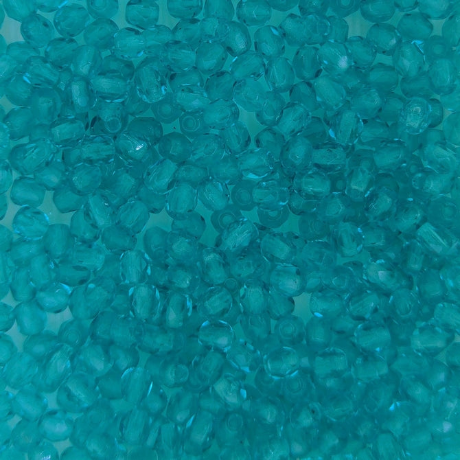 50 x 3mm faceted beads in Teal