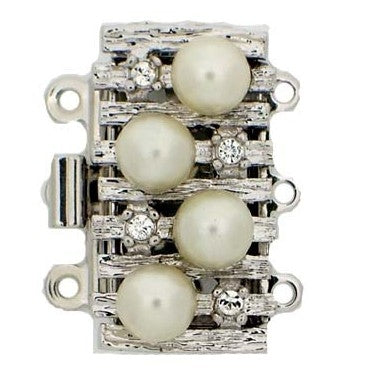 Claspgarten Silver clasp with 3 rows 13579 - 21x12mm