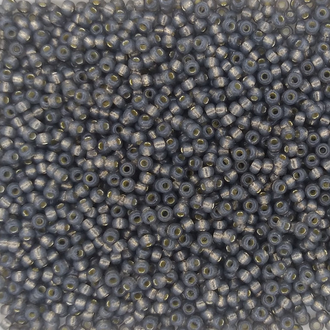 4251 - 10g Size 11/0 Miyuki seed beads in Duracoat Silver lined Smoke Grey