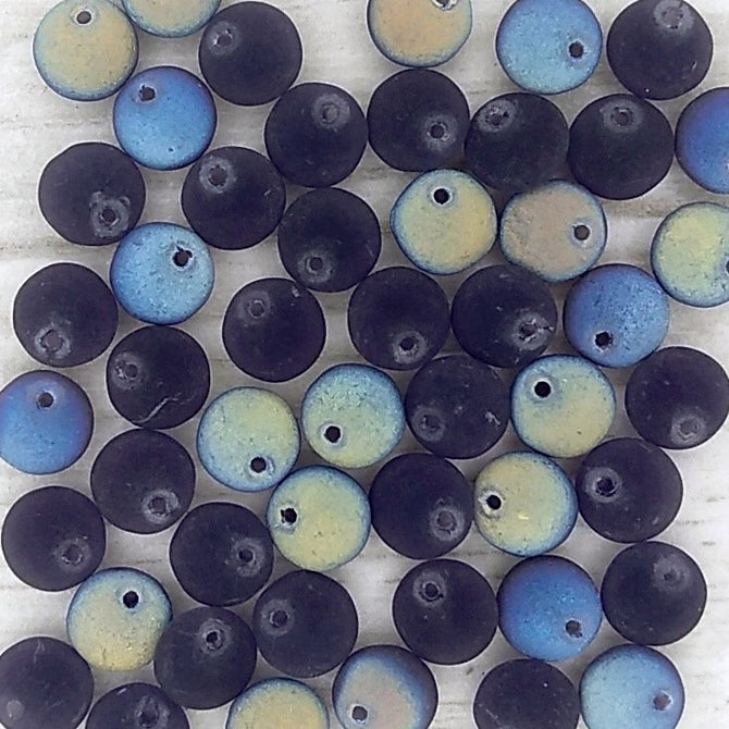 50 x 6mm lentils in Matt Black AB