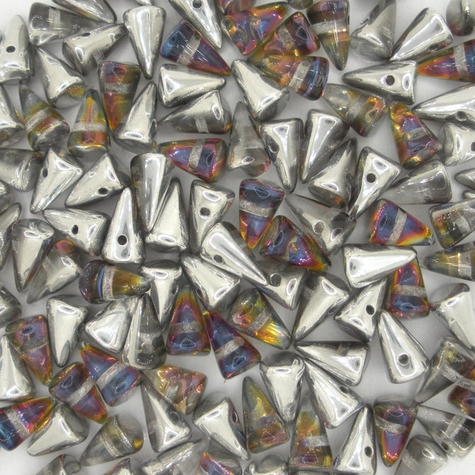 10 x small spikes in Crystal Volcano (5x8mm)