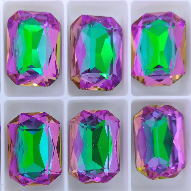 18x13mm Octagon in Crystal Heliotrope (Aurora)