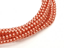50 x 2mm round pearls in Salmon