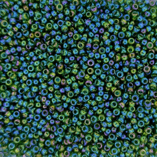 0288 - 10g Size 11/0 Miyuki seed beads in Transparent Olive Green AB