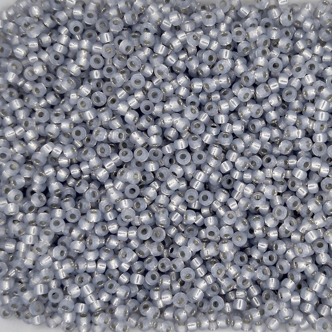 0576 - 10g Size 11/0 Miyuki seed beads in Silver lined Dyed Smoky Opal