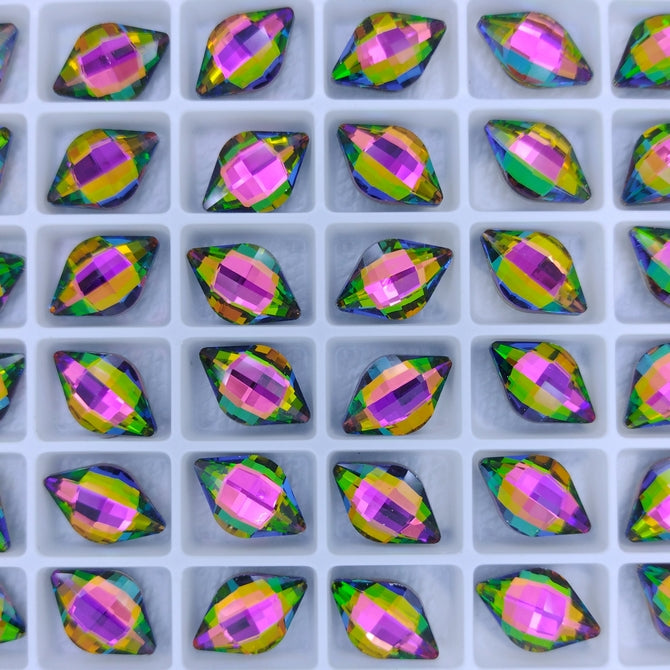 14x9mm Lemon Fancy Stone in Crystal Vitrail Medium (Aurora)